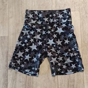 CUT THE FRILLS Bike Shorts Sz 1 Small Athletic Spandex stretch biker stars b33